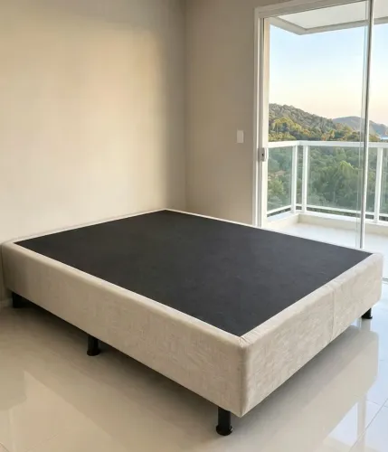 Cama Box base casal em LINHO.Entrego