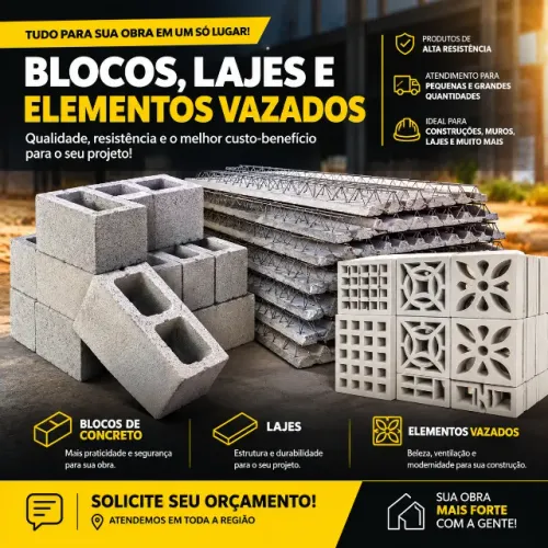 Pré-moldados - Lajes - Blocos de concreto tudo para sua obra