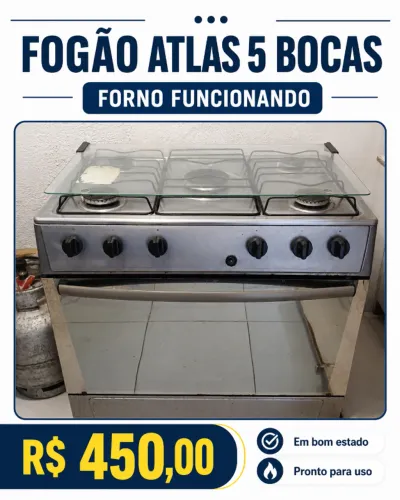 FOGÃO 5 BOCAS E FORNO FUNCIONANDO