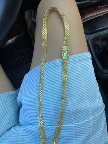 Corrente esteira banhada 18k