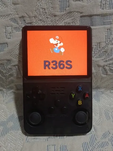 R36S Preto Transparente Customizado + Cartão SanDisk 64GB + 100+ Jogos Selecionados