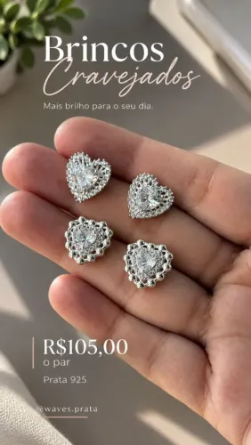 Par de Brincos Cravejados Prata 925