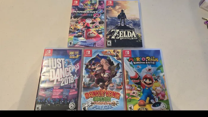 Caixas vazias de jogos de Nintendo Switch