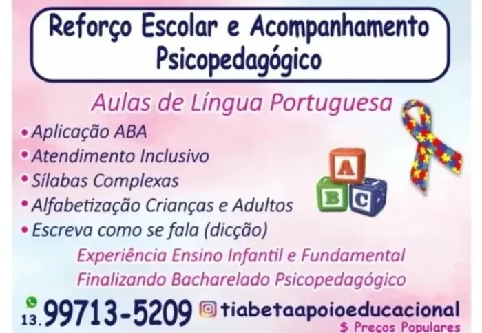 Aula Particular, reforço escolar