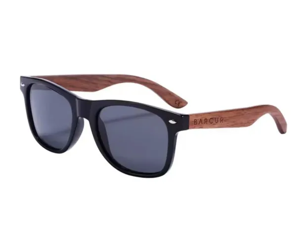 Oculos de Sol BARCUR Primeira Qualidade Lentes Polarizadas Proteção UV400 Hastes de Bambu
