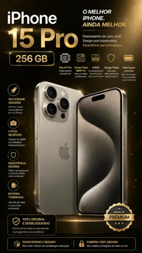 ? iPhone 15 Pro 256GB - Titânio | Impecável | Oportunidade