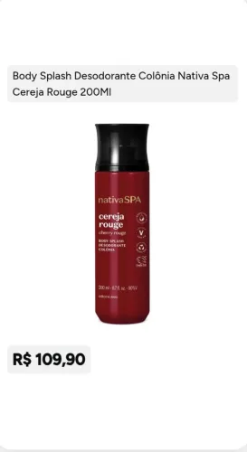 Body Splah Desodorante Nativa SPA Cereja Rouge 200ml
