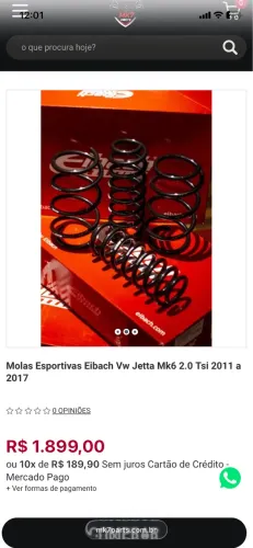 Vende-se Molas esportivas eibach VW JETTA R$1300 Aceito propostas