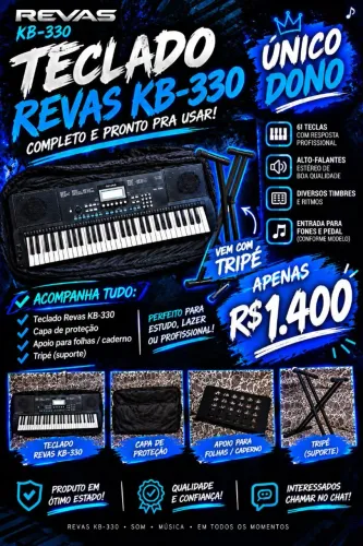 ? Teclado Revas KB-330 + Capa | Único Dono | R$ 1.400