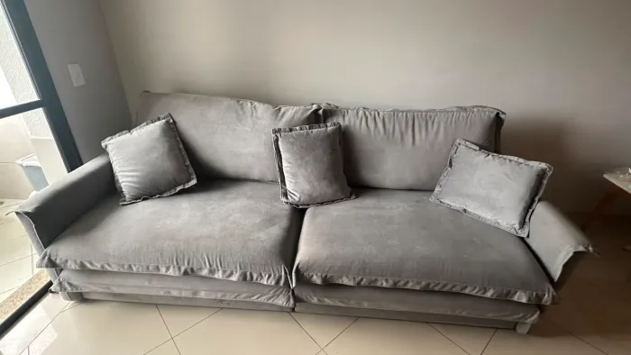 SOFÁ RETRÁTIL CINZA KOMFORT HOUSE