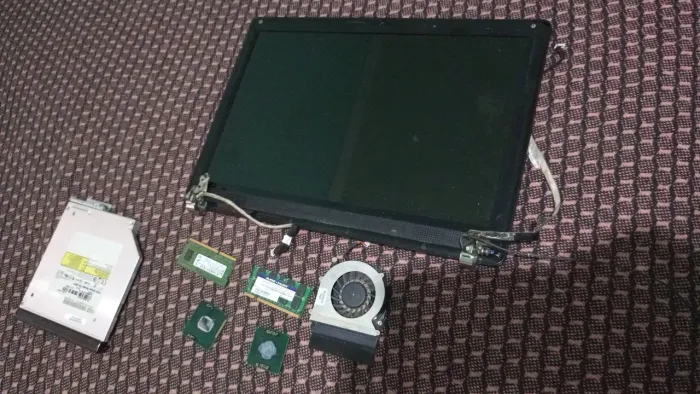 lote peças notebook, tela 14 led processadores intel,memorias, dvd , cooler