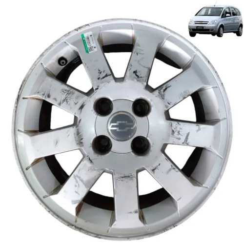 Roda Aro 15 Liga Leve 4x100 Gm Meriva Prisma Corsa Reformar Cinza