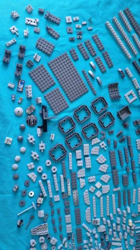 500 Peças de LEGO - Tons de Cinza | Grande Lote Variado