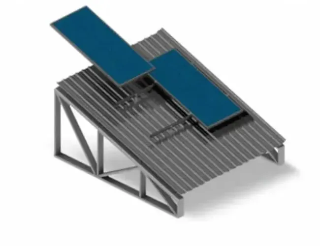 Suporte para 2 painéis solares fibrocimento estrutura
