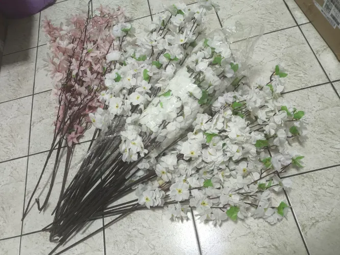 40 galhos de cerejeiras NOVOS flor artificial 