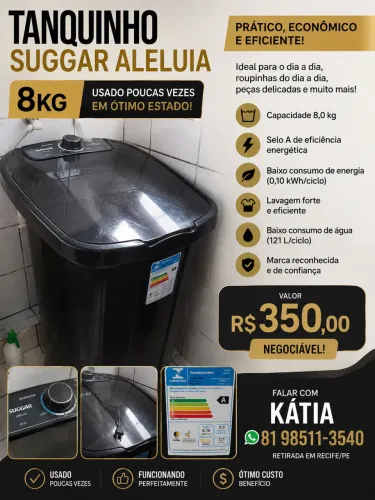 Vendo Tanquinho Suggar Aleluia 8k - Usado poucas vezes