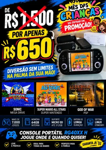 ? ANBERNIC RG40XX H + VÁRIOS JOGOS + CASE + GRIP | CONSERVADO!
