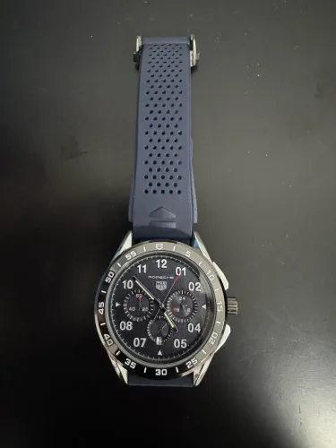 Relógio esportivo masculino inspirado em Tag Heuer Porsche Carrera - pulseira azul