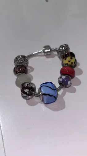 Pulseira Vivara Original de Prata com 7 Berloques / Muranos Raros