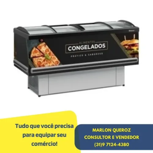 Ilha de Congelados Gelopar Vidro curvo Nova