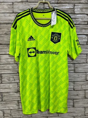 Camisa de futebol Manchester United Adidas - Verde Neon - G