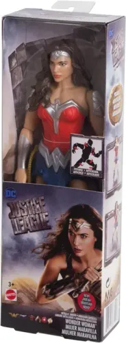 Boneco Liga da Justiça 30cm - Mulher Maravilha Armadura Metalizada - Mattel"