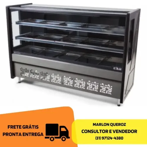 Balcão Avícola para Açougue 1,75M Preto Polar