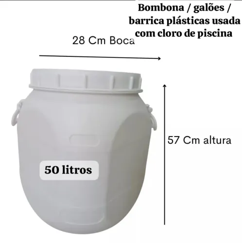 Galão 50 Litros com tampa rosqueável