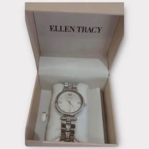 Relógio Feminino Ellen Tracy Prata Novo com Caixa Original