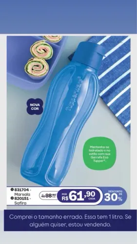 Garrafa Tupperware 1 litro 