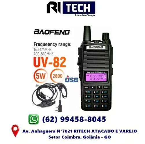 Rádio Amador Ht Baofeng Uv-82 Vhf / Uhf Walkie Talkie