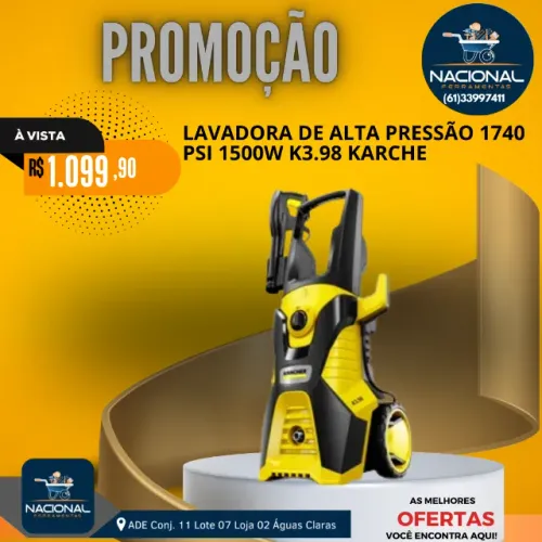 Lavadora de Alta Pressão Indução 1740 PSI/Libras 360L/h 1500W Kärcher K3.98 KARCHER
