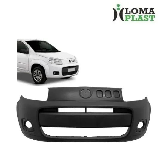 Para-Choque Dianteiro Fiat Uno/Fiorino Vivace C/ Furo Auxiliar Preto Liso 2011/2014