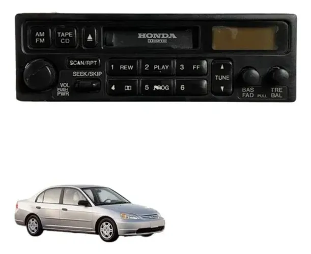 Radio Honda Civic 1.6 16v 2000 2001 Lx Usado Original