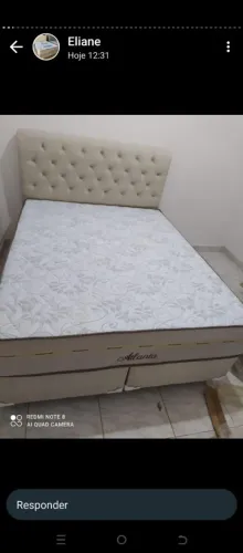 Cama Atlanta queen size colchão firme que não afunda