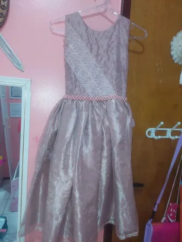 Vestido Luxo Nude Formatura Ano Novo Natal Infantil
