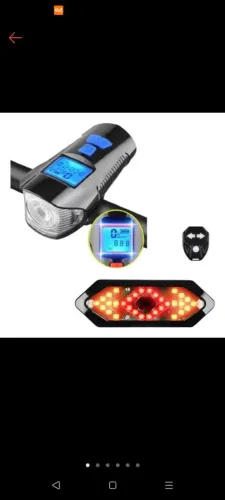 Kit Farol Dianteiro + Sinalizador Traseiro Bike