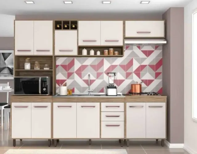 Armário de Cozinha Barcelona c/ Balcão Compacto Novo entregamos