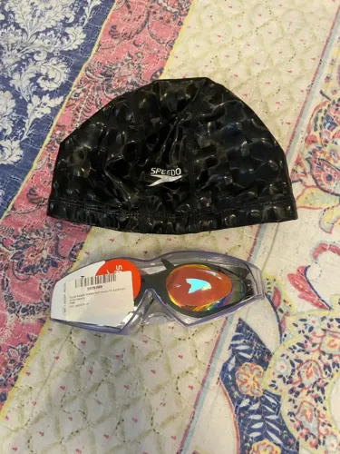 Óculos natação Speedo espelhado e antiembaçante (preto)