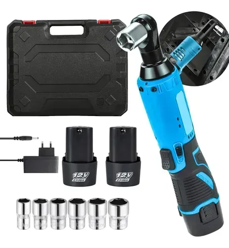 Chave Catraca Elétrica com 2 Bateria 12V com  Soquetes de Impacto - Bivolt