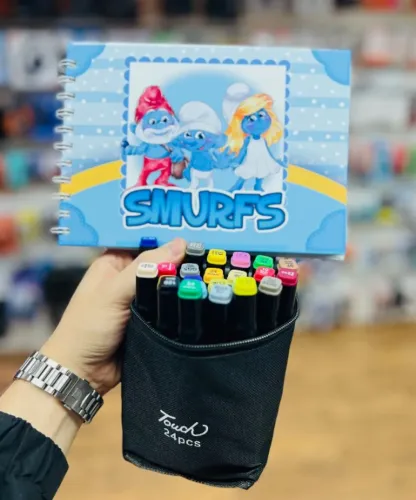 Promoção Kit Canetinhas + Livro Smurfs