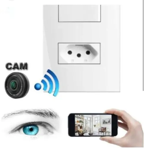 Câmera de Segurança Disfarçada Tomada Wifi Full HD
