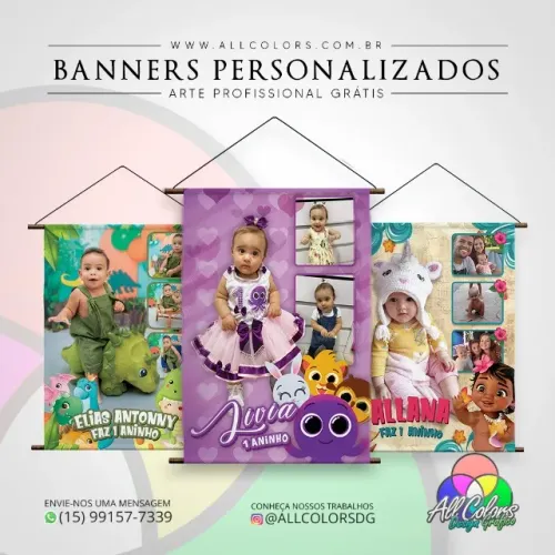 Banners Personalizados para Aniversário com Arte Profissional Grátis
