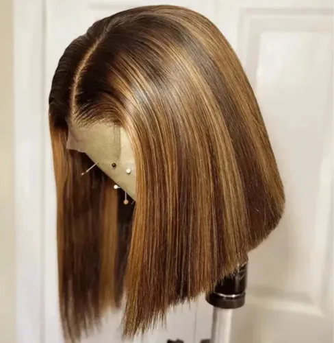 LACE FRONT CABELO HUMANO-LONG BOB MORENA ILUMINADA 