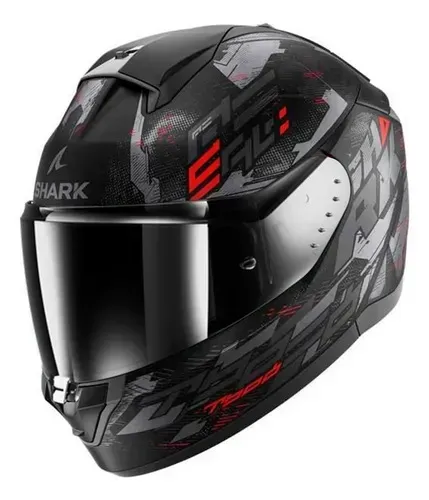 Capacete Shark Ridill 2 Molokai Mat Kar Preto Vermelho Fosco