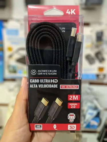 Cabo HDMI 2 metros Ultra HD Versão 2.0