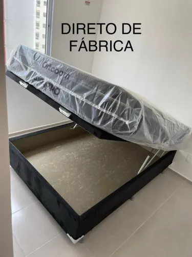 Baú Casal Preto Suede