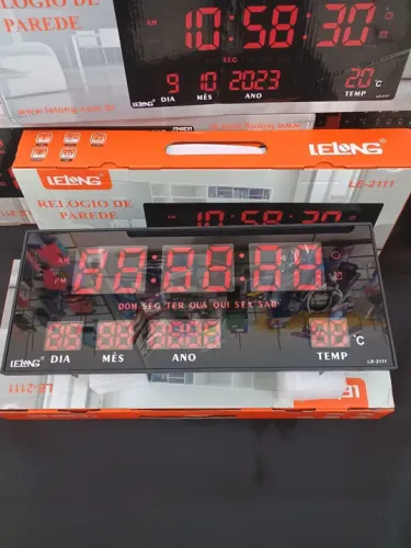 Relógio de Parede Digital Lelong LE-2111