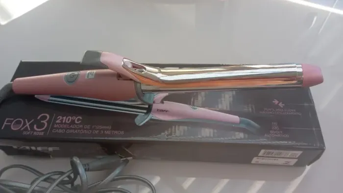 Modelador de Cachos Taiff Profissional Fox3 Linha Diamante Soft Rose