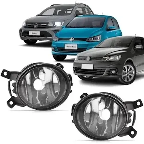 Par farol de milha Fox Saveiro Gol Voyage G7(vidro 1ªlinha) c/lâmpadas